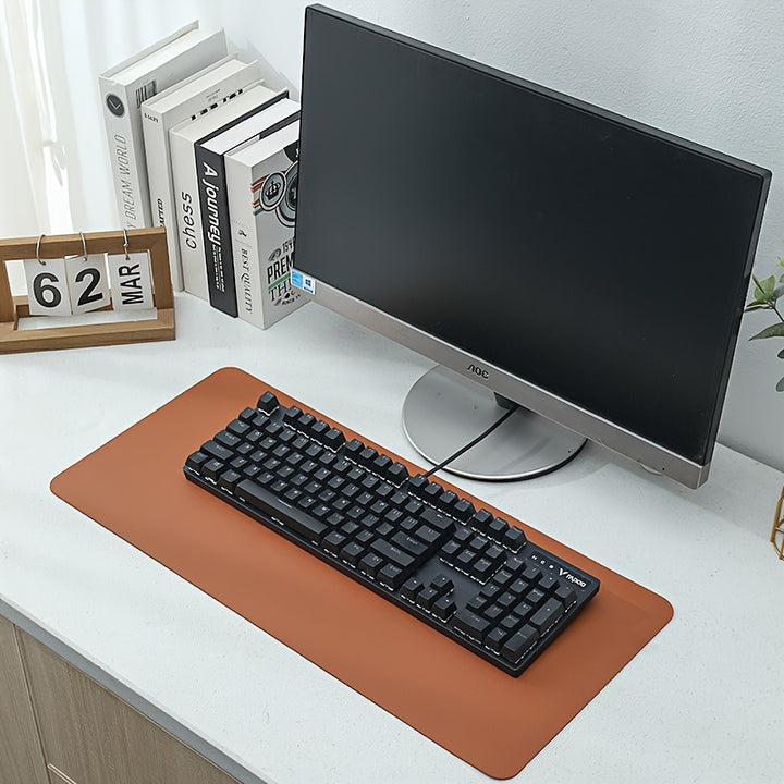 PU Leather Mouse Pad, Office Desk Mat, Pure Color Simple Computer Pad, Keyboard Pad, Table Mat, Non-slip Waterproof Stain-resistant Large/Medium/Small Non-slip Study Desk Mat