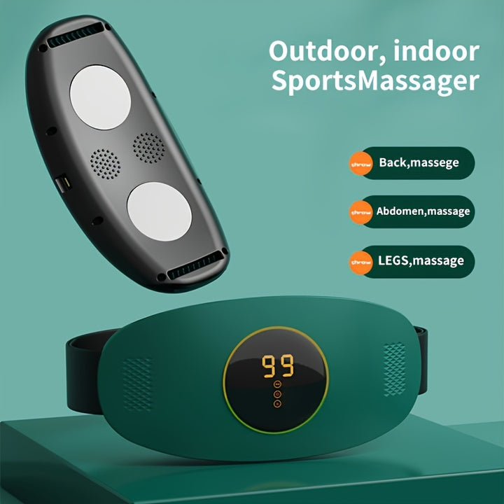 [Rechargeable Vibration] Waist Massager with Vibration - Rechargeable, Elastic Belt - USB Charging