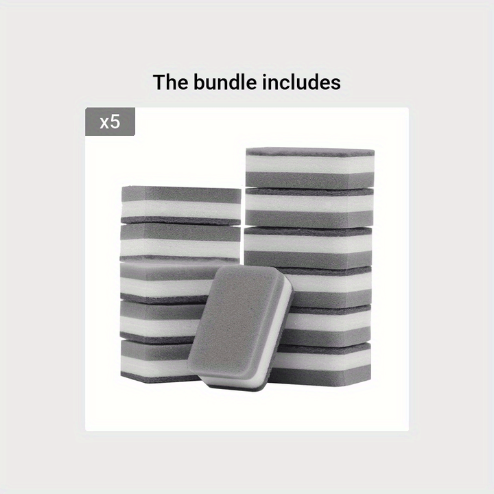 6/12-Piece Heavy-Duty Double-Sided Cleaning Sponge Kit - Effective for Tough Household Scrubbing, Gentle on Dishes, and Perfect for Commercial Cleaning Services - Reusable, Absorbent, and Easy to Clean!