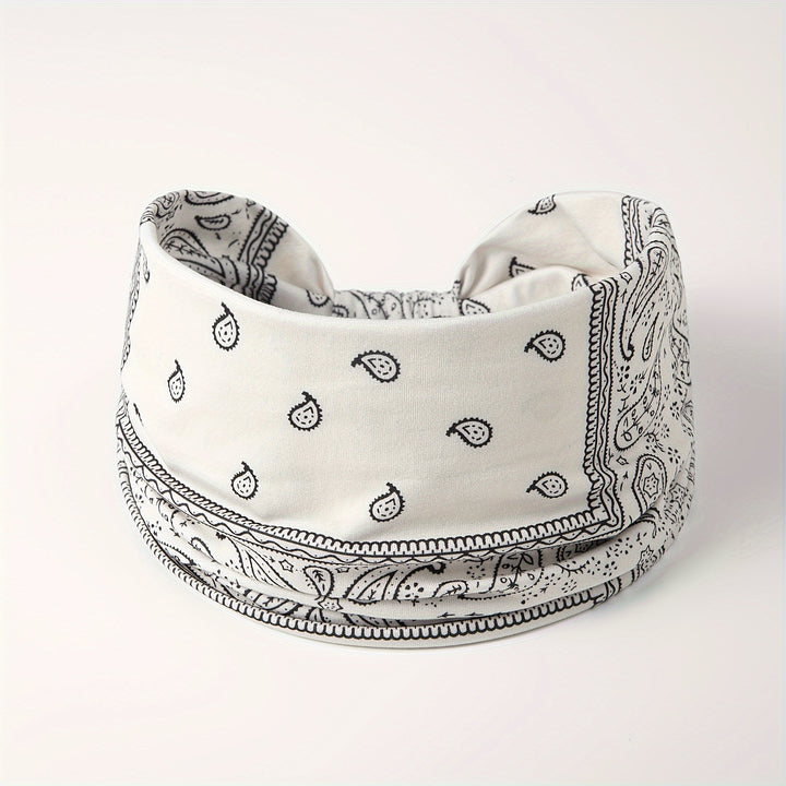 Boho Headbands For Women Fashion Stretch Wide Hair Bands Knot Turban Head Bands Yoga Running Sweatband Elastic Headband Stylish Wrap Headbands Hair Accessories For Teen