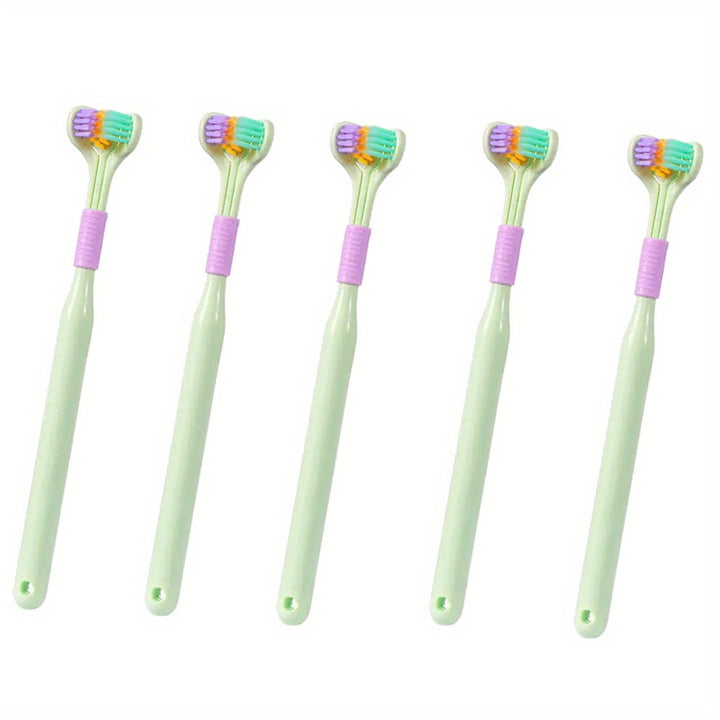 1pc Triple-Sided Soft Bristle Toothbrush for Gentle, Deep Cleaning - Travel-Friendly, Adult Oral Care