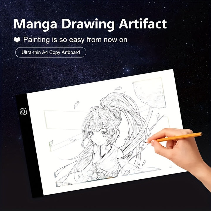 1pc Adjustable LED Drawing Board - A5/A4 Size, 3-Level Dimmable Brightness, Acrylic Material, with USB Port for Creative Painting & Detailed Artwork, Drawing Supplies for Artists