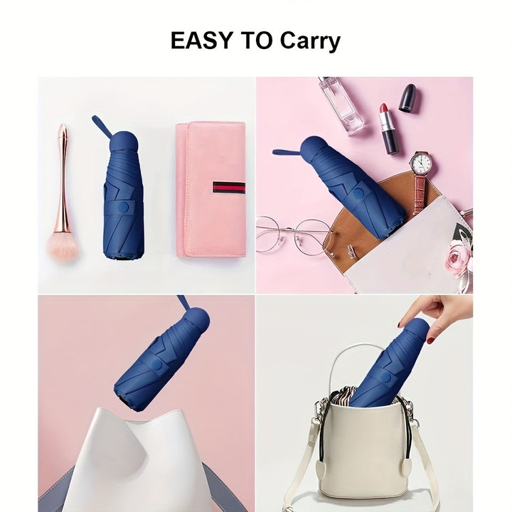[6-Rib Compact Mini Umbrella Stylish] Mei Qi Lin Compact 6-Rib Mini Umbrella - High-Quality, Foldable Sun Protection with Stylish Design