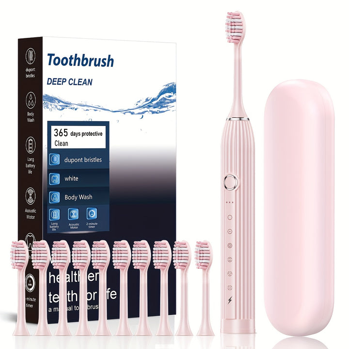 Rechargeable 2-in-1 Smart Electric Toothbrush - Dual Pack for Adults with Soft Bristles, Water Flosser, USB Charging, 500mAh Lithium Polymer Battery - ≤36V for Deep Clean Oral Care Combo Set