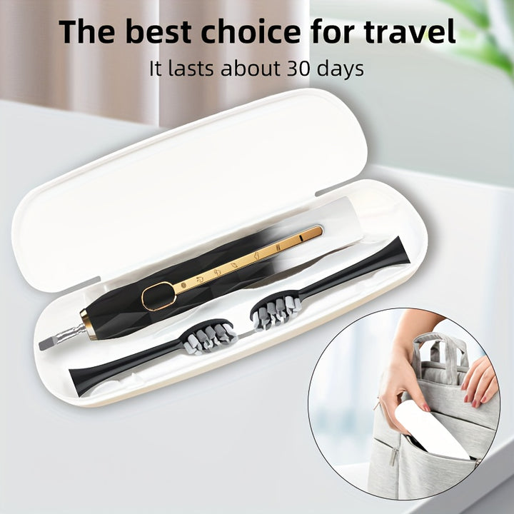 Acoustic Electric Toothbrush USB Rechargeable Couple Rechargeable Metal Shaft Adult Man And Woman Rechargeable Toothbrush Intelligent Timer 10 Replaceable Toothbrush Heads 5 Colors A Toothbrush Base A Portable Case