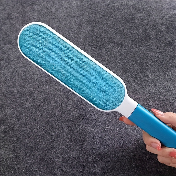 1pc Multi-Functional Reusable Dust Brush, Double-Sided Pet Hair Remover, Manual Electrostatic Lint Brush for Cat Fur, Clothes, Sofa, Furniture, Bedding, Carpet Cleaning - Plastic, No Electricity Needed, Ideal for Living Room