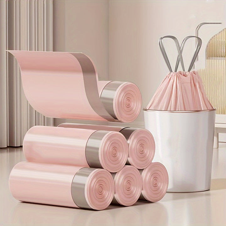 Extra Thick & Durable Polyethylene 1 Pack Drawstring Trash Bags - Multipurpose Disposable Garbage Bags - For Living Room, Bedroom, Bathroom, Toilet, Kitchen Portable Waste Bags for Home Use