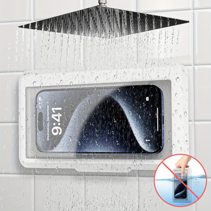 Shower Phone Holder, 360 ° Rotating Touch Sensitive Phone Holder, Bathroom Wall Mounted Phone Holder Suitable For 6.8-inch, Bathtub, Kitchen