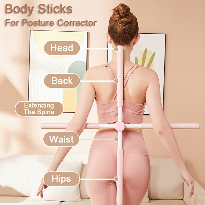 Yoga Body Stick for Posture Correction, Shoulder and Neck Relief, and Open Back Training - Improve Flexibility and Balance with this Versatile Fitness Tool