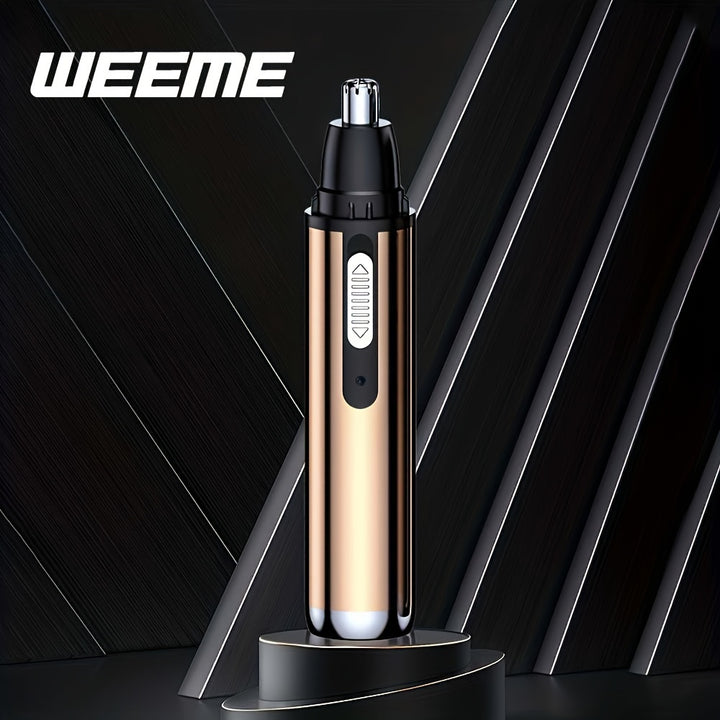 [400mAh Rechargeable Nose Trimmer] WEEME Electric Nose Hair Trimmer, Metal Nose Hair Shaver with Rechargeable Lithium Battery, USB Charging, 400mAh Capacity