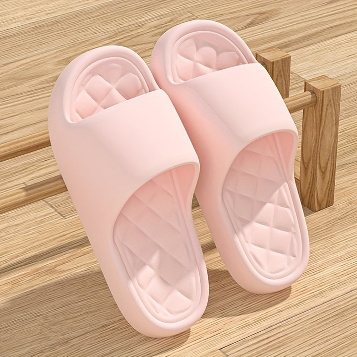 Comfortable EVA Slippers - Casual Solid Color Slip-on Indoor Home Bathroom Slides for Men and Women, Hand Washable, All-Season Footwear, No Print Design