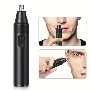 1pc Nose Hair Trimmer, Professional Painless Nose And Ear Hair Trimmer For Women Men, Stainless Steel Head Nose Hair Remover, battery powered nose and ear hair trimmer