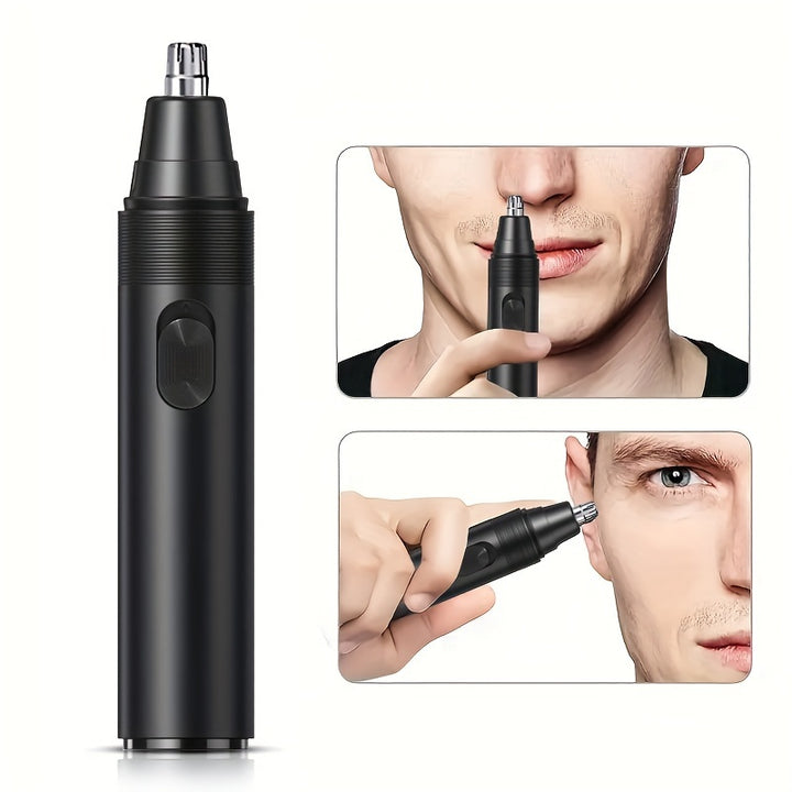 1pc Nose Hair Trimmer, Professional Painless Nose And Ear Hair Trimmer For Women Men, Stainless Steel Head Nose Hair Remover, battery powered nose and ear hair trimmer