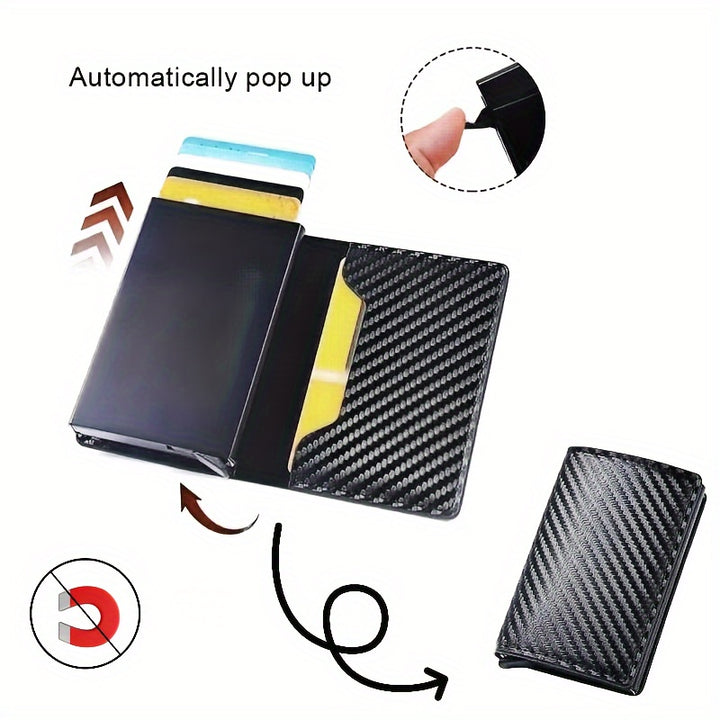 1pc Men's Minimalist Multi-Functional Anti-RFID Blocking Card Holder With 6 Card Slots, Protects ID & Credit Cards, Ideal Gift For Men