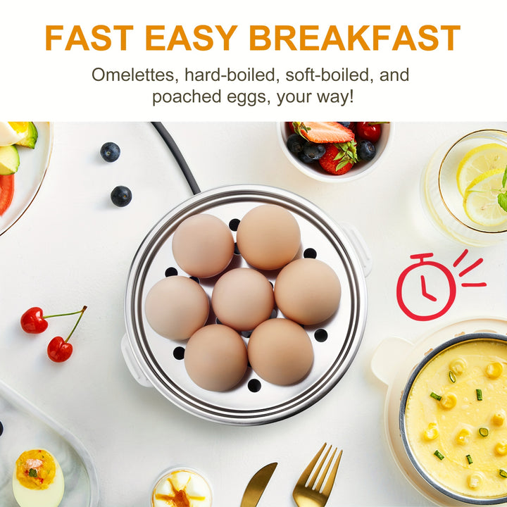 Rapid Egg Master - 14 Egg Capacity Electric Egg Cooker with Auto Shut Off for Perfect Hard Boiled, Poached, Scrambled Eggs, and Omelets - Easy, Fast, and Safe Cooking Solution