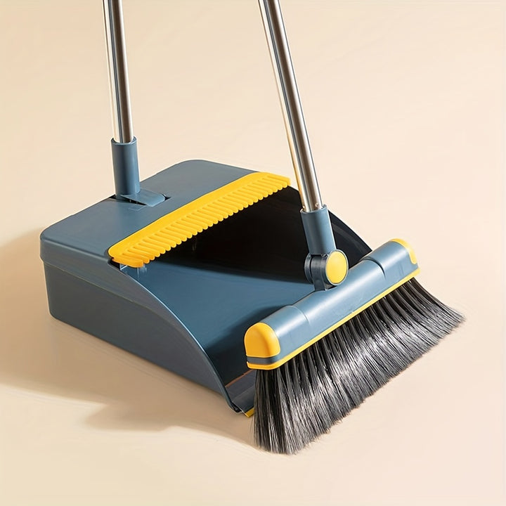 1set, Broom Dustpan Set Combination, Thickened Rotatable Foldable Stainless Steel Rod Strong ，And Durable Soft Hair Sweeping Broom Plastic, Cleaning Supplies for Indoor，broom and dustpan set，local warehouse ，household