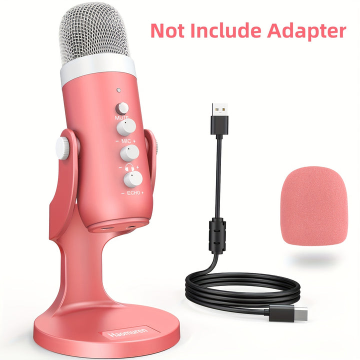 USB Microphone, Condenser Computer PC Mic, Plug&Play Gaming Microphones For PS 4&5.Headphone Output&Volume Control, Mic Gain Control, Mute Button For Vocal, For YouTube Podcast On Mac&WindowsBlack