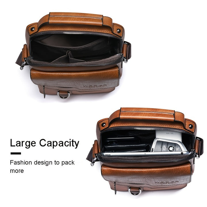 [Genuine Leather Crossbody Business Bag] Men's Genuine Leather Crossbody Bag Shoulder Bags Vintage Handbags Business Bag