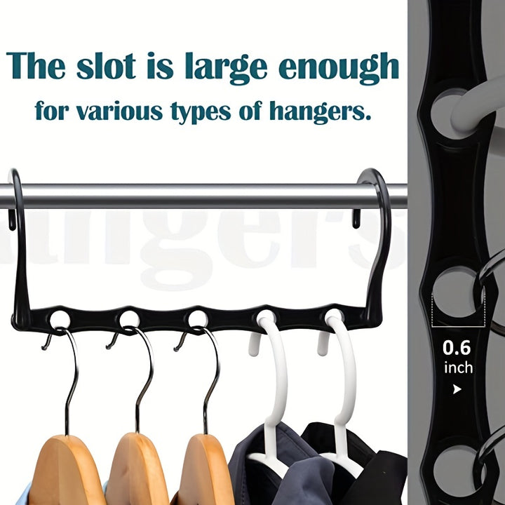6 Pack Magic Hangers - Ultra-Durable Closet Space Saver - Effortlessly Organize Heavy Clothes with Multi-Functional Sturdy Plastic Hangers - Maximize Storage, Ideal for Coats & Dresses