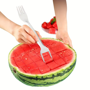 Wassermelonenschneider und -entkerner aus Edelstahl – 2-in-1-Obst- und Gemüseschneider, Küchengerät und Werkzeug – langlebiges Küchenutensil zum einfachen Schneiden und Entkernen