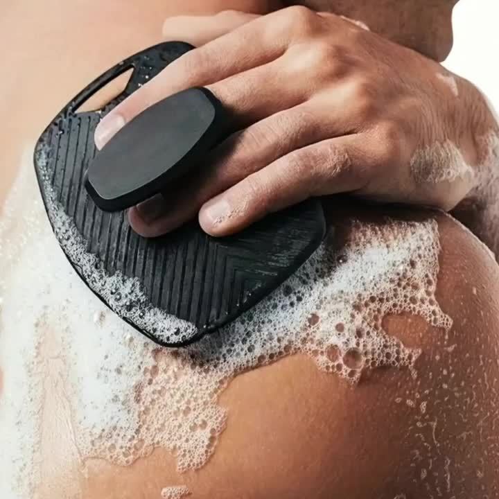 Exfoliateur Ergonomique pour Homme - Gommage Corporel en Silicone Doux, Soin de la Peau Doux, Poignée Antidérapante, Facile à Nettoyer et à Rincer pour Douche ou Bain