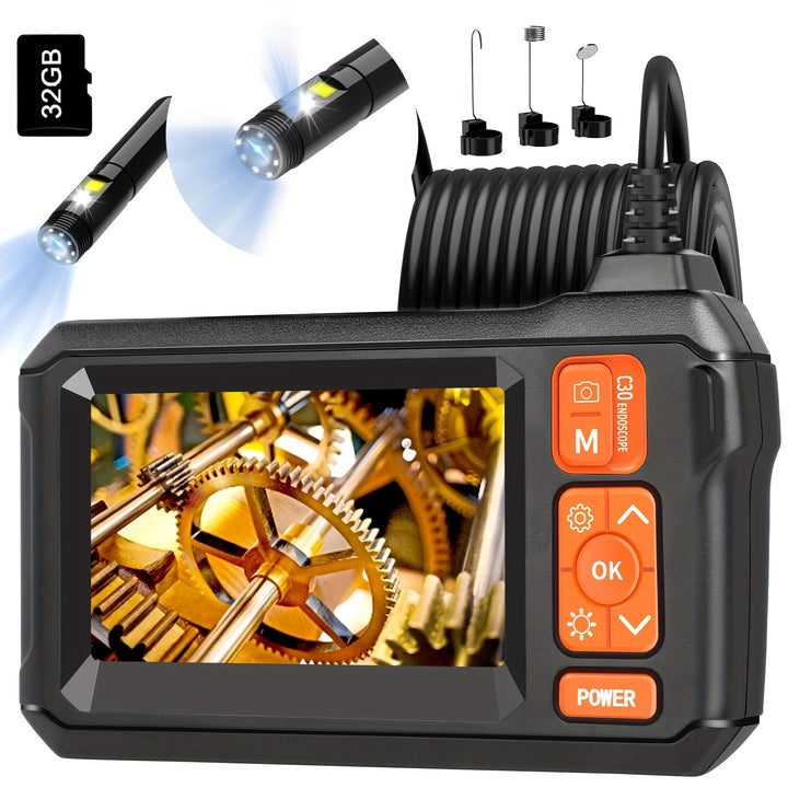 [HD Inspection] Borescope Camera With Light | 1080P HD | 50ft Snake Camera | Gadgets For Men (4.3")