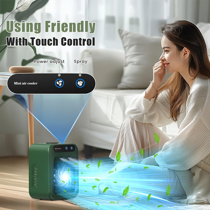 RV Ventilation Fan 2025new upgrade Portable Mini Personal Air Cooler, Small Air Conditioner with Humidifier & 16.91oz Water Tank, Rechargeable Room Air Conditioners, Personal AC Unit for Recreational Vehicle, Bedroom, Office,