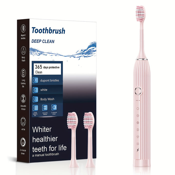 Rechargeable 2-in-1 Smart Electric Toothbrush - Dual Pack for Adults with Soft Bristles, Water Flosser, USB Charging, 500mAh Lithium Polymer Battery - ≤36V for Deep Clean Oral Care Combo Set