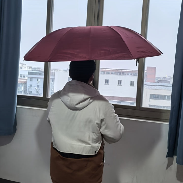 12 Ribs Extra Large Windproof Waterproof Folding Umbrella for Rainy and Sunny Day Travel