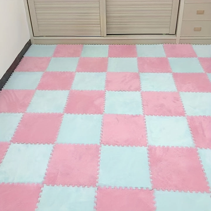 [40 piezas de Alfombra Moderna de Felpa Engrosada] 40 piezas de Alfombra de Parcheo Moderna de Felpa Engrosada para Dormitorio, Sala de Estar, Cuarto de Abrigos, Renovación de Casa de Alquiler, Adecuada para Todas las Estaciones