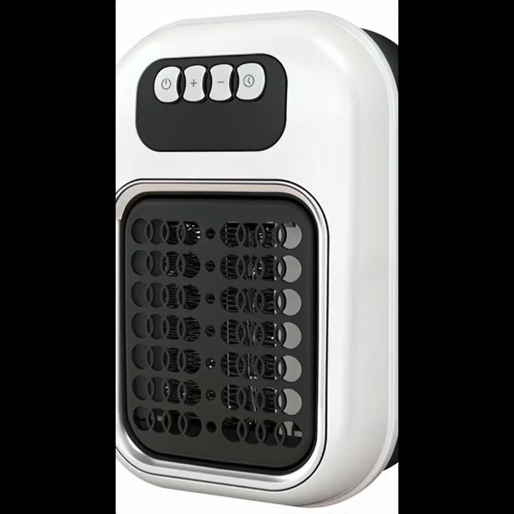 370W Mini Space Heater, Wall Outlet Electric Space Heater as Seen on TV with Adjustable Thermostat and Timer and LED Display, Compact for Office Dorm Room