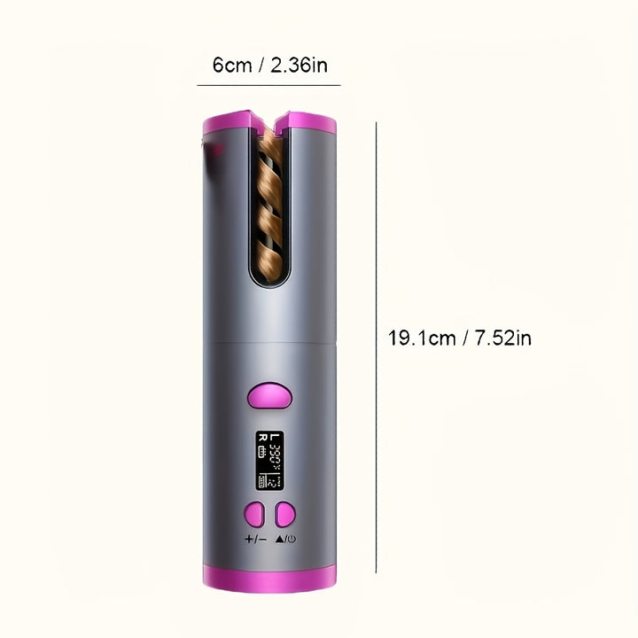 1pc Automatic Curler for Wonderful Locks - Fast Charging USB, Ceramic, 5 Heat Settings No Tangles - Very Suitable for Styling and Special Occasions, Including Elegant Gift Boxes