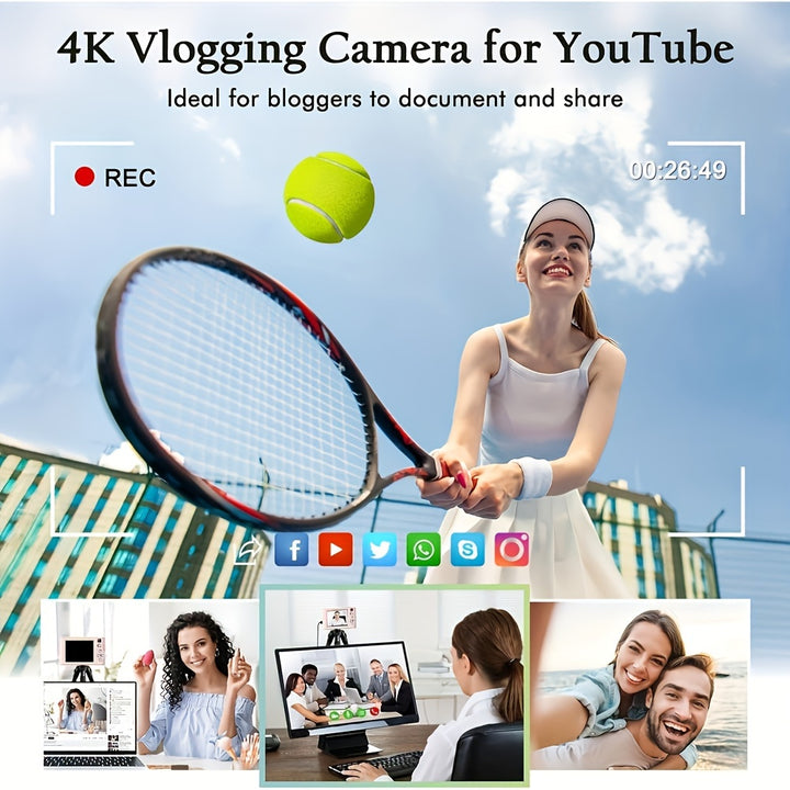 1080P HD Digital Camera Digital Camera for Vlog 2.4 Inch LCD Rechargeable Camera Photography Professional Camera Suitable for Teenagers Suitable for Youngsters Elderly Boys Girls Students And Beginners with 32G TF Card Suppor