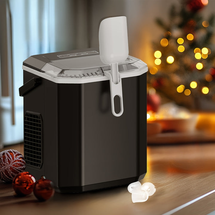 33/35 Pound Golden Nugget Ice Machine And 26 Pound Bullet Ice Machine, Chewing Ice Maker, Portable Ice Machine Desktop, Automatic Cleaning Portable Ice Machine With Basket And Spoon, One Click Operation For Home/kitchen/campi