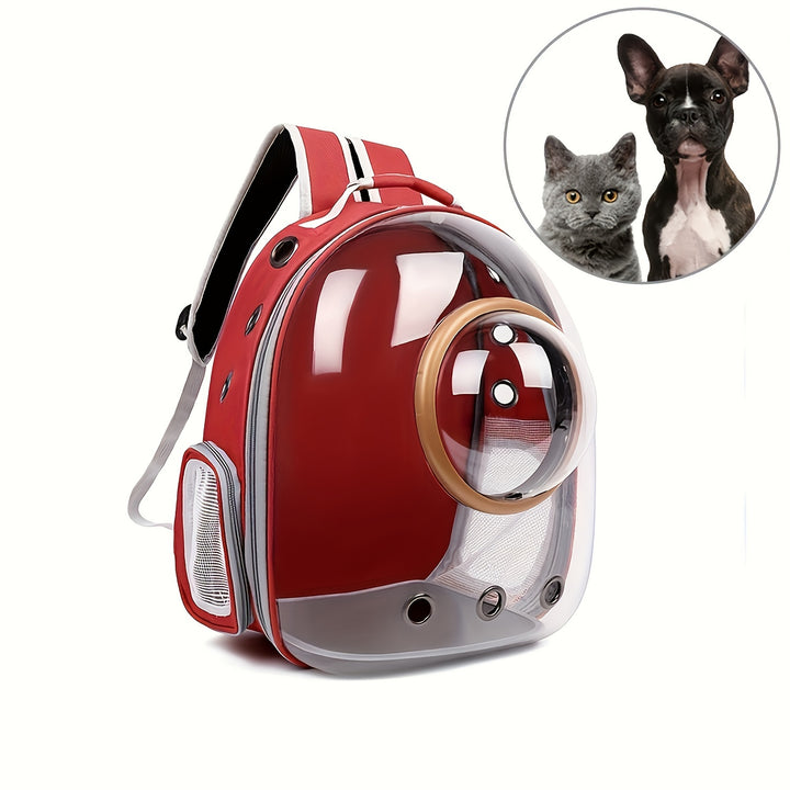 1pc Cat And Dog Outing Carrying Backpack Pet Backpack, Outdoor Portable Backpack Transparent Space Capsule Breathable Large Capacity Portable Cat Bag, Pet Supplies Christmas, Halloween, Thanksgiving Gift