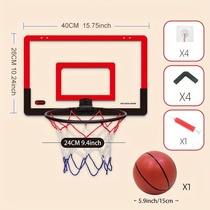 Indoor Punch-free Basketball Hoop, Foldable Wall Mounted Basketball Backboard, With Mini Basketball