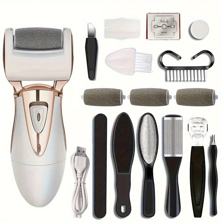 USB Powered GERTZY Rechargeable Callus Remover Kit - Electric Foot File for Smooth Feet with Nickel Battery