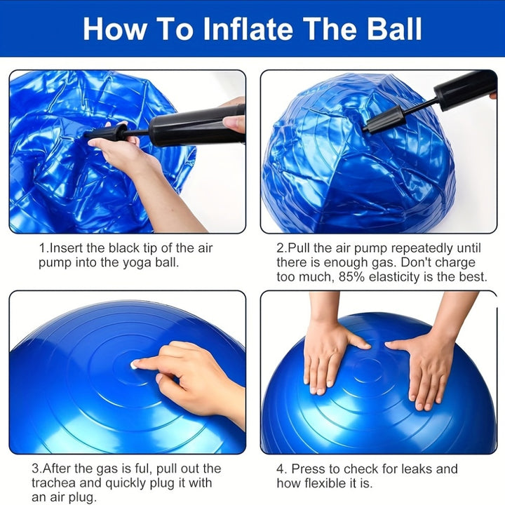 Exercise Yoga Ball For Workout Pilates Stability - Anti-Burst And Slip Resistant For Physical Therapy, Birthing, Stretching & Core Workout, Office Ball Chair, Flexible Seating, Home Gym