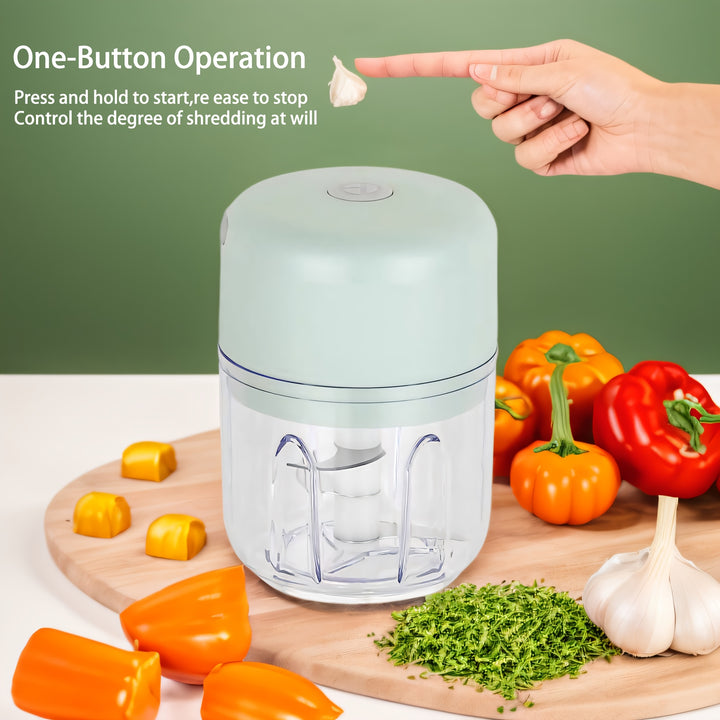 100/250mL USB Rechargeable Electric Garlic Chopper - Strong &Durable Grinder For Chilli, Ginger & Vegetables!