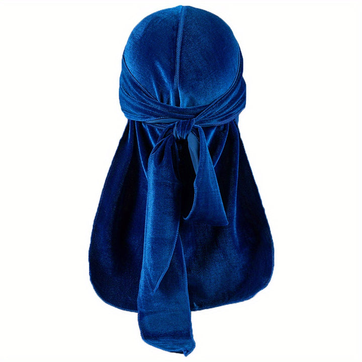 Durags en velours pour hommes - Longue queue, brillant, bonnet pour cheveux stylés