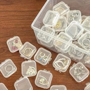 30pcs Transparent Plastic Jewelry Storage Boxes with Lids, Mini Square Containers for Beads, Earrings, Small Crafts Organization, Home Bedroom Accessory Box, Craft and Sewing Supplies Storage