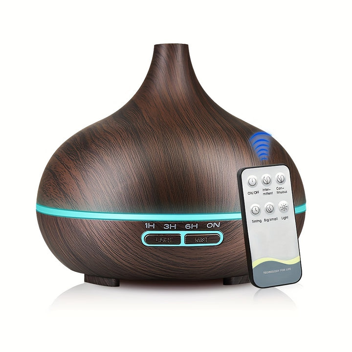 1pc 550ml Essential Oil Diffuser, Remote Control Diffusers For Essential Oils, Electric Ultrasonic Air Humidifier, Aromatherapy Diffuser With Waterless Auto-Off