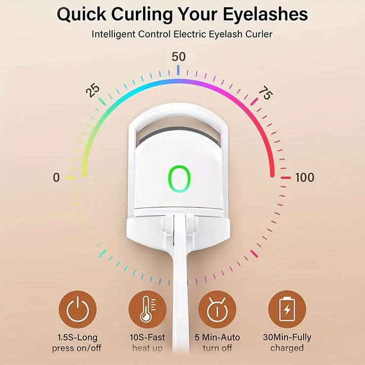 [Long-Lasting Curl] ABS Electric Eyelash Curler | Modern Beauty | Long-Lasting Curl | Home Use | Easy to Use