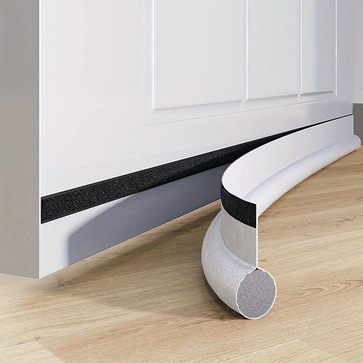 Anti-Cold Polyurethane Door Bottom Seal Strip - Adjustable Weatherstrip Under Door Draft Stopper - Foam One Side Gap Blocker for Home Insulation and Energy Saving