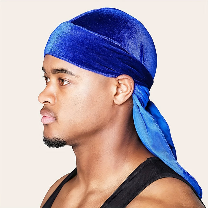 Durags de Terciopelo para Hombres y Mujeres - Gorro de Ducha Suave y Cómodo con Cola Larga y Correas Anchas - Perfecto para Proteger el Cabello y Estilizar - Accesorios de Baño