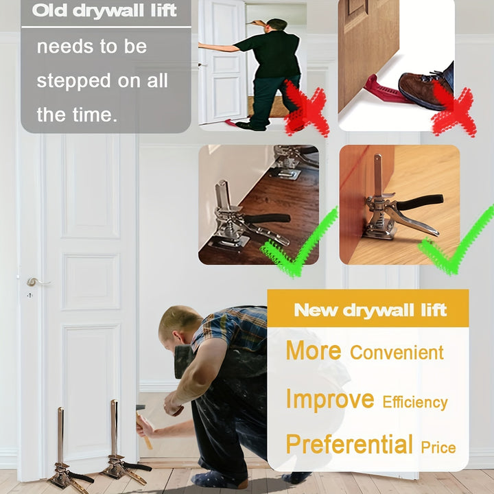 2pcs NewShark Adjustable Height Arm Tool Lift – Multi-Function Wall Tile Locator & Cabinet Jack Board Lifter with Black Foam Grip Handles, Labor-Saving Device for Door Panels & Heavy Objects