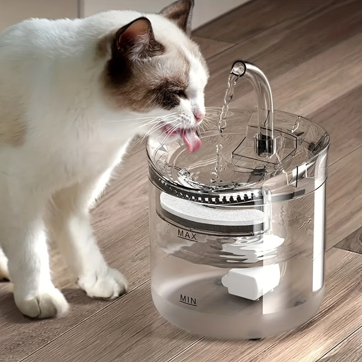 Dispensador de Agua para Gatos Smart de 60.87oz con Grifo, Dispensador de Agua para Perros, Dispensador de Agua Transparente, Alimentador de Filtro de Agua para Mascotas