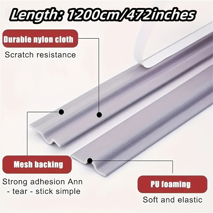 1 roll of weather protection self-adhesive window sealing strip - plastic waterproof, windproof and windproof strip, sound insulation tape, used for windproof, dustproof, rainproof and noise reduction, 472 inches