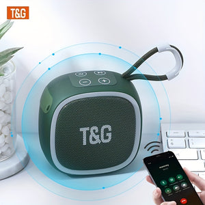 TG659 Caixa de Som Sem Fio Compacta - À Prova D'Água IPX4, Som Hi-Fi, TWS 5.3, Suporta Cartão TF e Rádio, Recarregável via USB, Portátil para Exterior/Festa, Mini, Pequena e Fofa, Presente