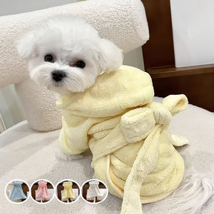 Quick Dry Soft Microfiber Pet Bathrobe - Ultra-Absorbent, All-Season Comfort for Small to Medium Dogs & Cats - Secure Hook-and-loop Fastener Closure